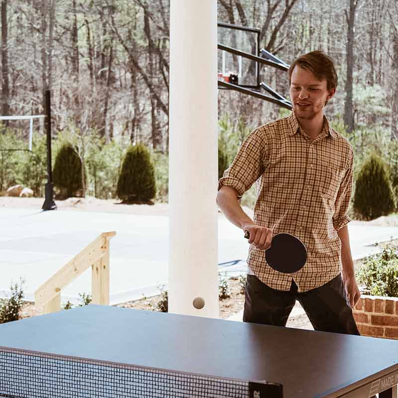 patient playing ping pong